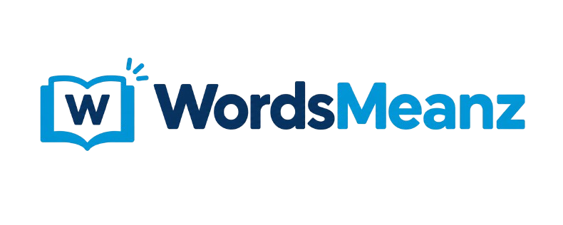 WordsMeanz logo with an open book icon